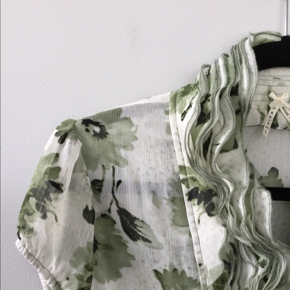 Lapis Sheer Floral Layered Ruffles Blouse - Picture 2 of 5